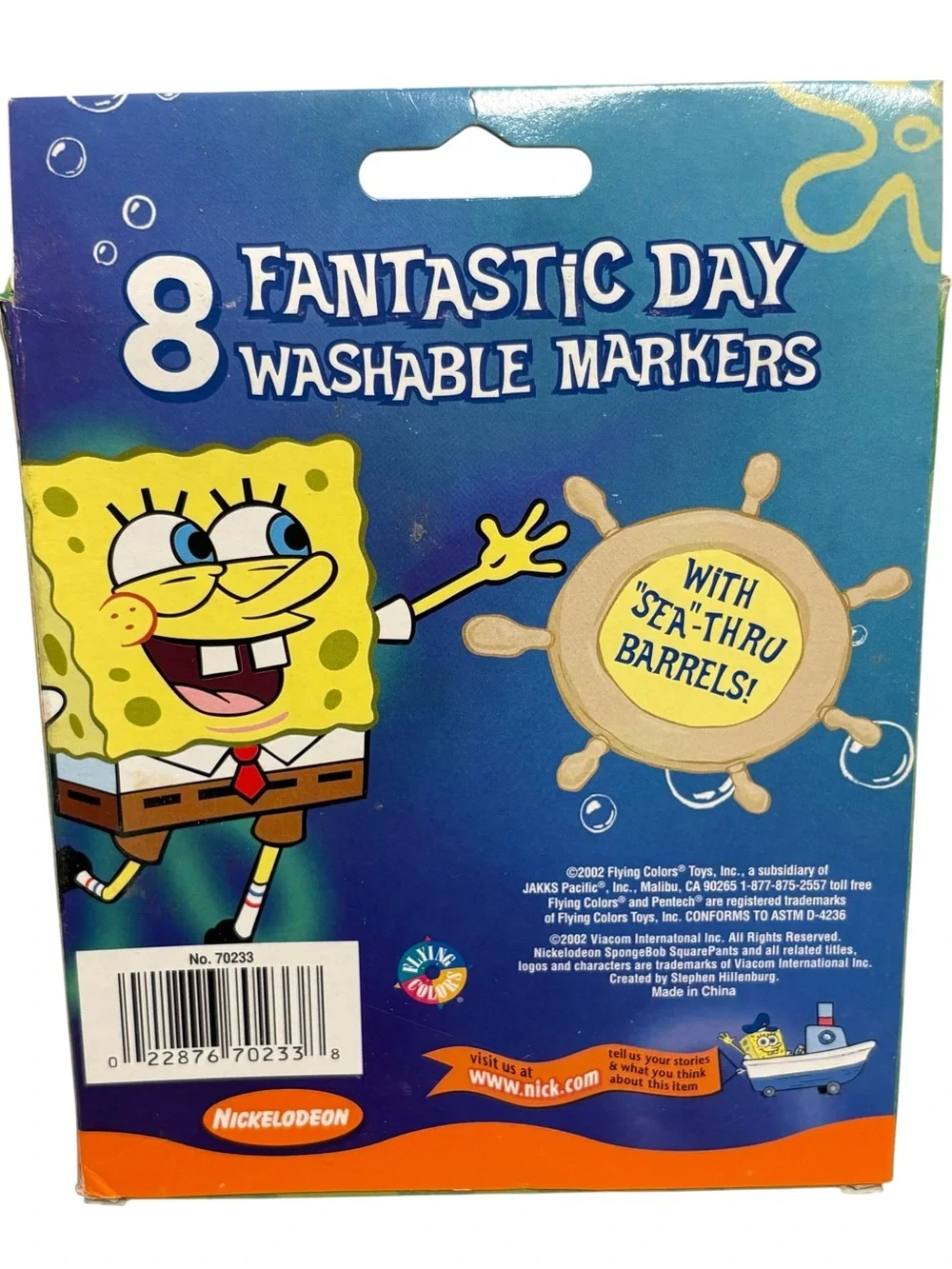 Vintage 2002 SpongeBob Squarepants Fantastic Day Washable Markers NEW in Box